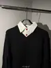 Suéter de Punto de Alto CI con Cuello en V Falso Dos Piezas Estilo Polo para Hombre Temporada Otoño/Invierno Diseño con Sentido del Estilo Old Money Lana de Punto Pareja