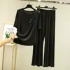Conjunto de Pijama Fino de Modal para Mulheres, Camiseta de Manga Curta, Roupa de Casa, Conjunto Casual de Duas Peças Tamanho Grande, Estilo Preguiçoso