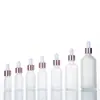 Botellas de vidrio transparente al por mayor para aceites esenciales, frascos gotero para sueros con puntas de goma, botellas dispensadoras portátiles para muestras cosméticas, hechas a medida