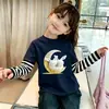 Camiseta Manga Longa Respirável 100% Algodão para Meninas Infantil Nova Estilosa Primavera/Outono 2026 Roupa de Outono para Meninas Camada Base