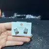 Pendientes de Corazón Geométrico con Circonita Lingshang Design Pinzas para Orejas para Mujer Diseño Original Galvanizado Ecológico Tienda Venta al por Mayor