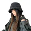 Sombrero de Pescador Grueso Cálido con Forro Polar para Otoño e Invierno, Sombrero Protector para los Oídos Resistente al Viento para Ciclismo al Aire Libre, Sombrero Cubo Casual Estilo Japonés para Circunferencia de Cabeza Grande