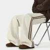 Novas Calças de Moletom Casuais Masculinas Estilo Americano com Listras Laterais Outono/Inverno 2026, Tecido de Moletom Escovado 320g, Calças de Alta Qualidade