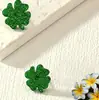 Calle. Pendientes Acrílicos de Trébol con Purpurina de Doble Cara para el Día de San Patricio Pendientes Verdes de la Suerte Irlandeses Venta al por Mayor