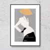 Pintura Decorativa Ins Estilo Nórdico Literaria y Artística Fresca Pequeña Retro Nicho Líneas Abstractas Simple Personaje de Pluma Naranja Pintura Colgante