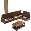 Nuevo Estilo Chino Nogal Negro Madera Maciza Combinación de Sofá Hogar Sala de Estar Apartamento Pequeño Sofá de Madera Maciza Muebles de Madera Maciza