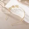 Accesorios para el cabello de moda de personalidad de hoja dorada y perla, diadema, accesorios de comercio exterior, envío gratis, europeos y americanos transfronterizos, deseo