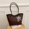 Bolso de Moda Estilo Coreano Textura Tejida Color Sólido Bolso Tote 2026 Otoño Versión Coreana Elegante Gran Capacidad Bolso de Hombro Único