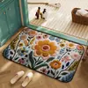 Alfombrilla de suelo floral de cristal y terciopelo imitación cachemir más vendida de Temu transfronteriza para entrada del hogar, felpudo resistente a la suciedad y al desgaste en stock