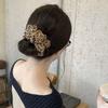Diadema de tela con estampado de leopardo del mismo estilo que la bloguera coreana para niñas, Diadema de alta gama, Cinta para la cabeza, Accesorios para el cabello, Bola para el pelo