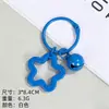 Chaveiro de acrílico colorido em formato de estrela com sino fofo, fecho de cadeado DIY para mochila em formato de estrela, decoração pendente, acessório