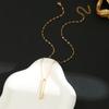 [acero de titanio de cuerpo completo] Fritillaria tira larga temperamento personalidad viento minimalista horno collar de oro real femenino cadena clavícula ins