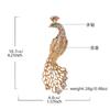 Broche de la Edad Media Antigua Vintage Pavo Real Incrustado de Diamantes Corsage Colgante Hueco Dorado Inteligente Elegante Ropa Cheongsam Solapa de Presión Adorno Colgante