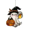 Atrapasol Halloween Nuevo Producto Transfronterizo Fantasma Lindo Acrílico Fantasma 2D Decoración Colgante para Ventana de Jardín Decoración del Hogar