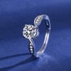 Anillo de Diamante Imitación Mosane Explosiones Transfronterizas Anillo de Mujer a Mozambique Joyería Anillo de Zirconia Anillo de Diamante Anillo de Boda Anillo de Pareja