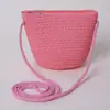 Bolsa infantil, bolsa de palha fofa para meninas, bolsa pequena transversal, porta-moedas adorável, conjunto de chapéu, coleção de verão para praia