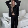 Conjunto de pijama de manga larga informal, holgado, estilo europeo y americano, para otoño, para mujer, cárdigan, ropa para el hogar, venta al por mayor