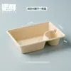 Caja de almuerzo desechable de pulpa de papel para fruta fresca y comida ligera, caja de ensalada integrada, caja de almuerzo con salsa, caja de dumplings de grado alimenticio