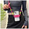 Rosa Gradiente Vermelho amor telefone clipe de volta clipe de onda criativa cordão crossbody resistente a quedas universal anti-perdido artefato clipe portátil