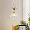 Luminária Pendente Vintage Flor Rosa de Cabeceira Lâmpada Pendente de Entrada de Corredor Latão Retrô Francês Onda de Água casagd Ferro