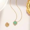 Colar de Trevo de Quatro Folhas com Diamante Dupla Face Feminino Versátil Acessórios de Luxo Leve Design Exclusivo Corrente para Clavícula Acessórios Transfronteiriços