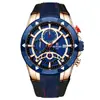 Reloj deportivo de recompensa con correa de silicona hipoalergénica, diseño color-block, impermeable, luminoso, cronógrafo, reloj para hombre con tres subesferas y seis manecillas