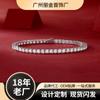 Pulseira Nova Estilo Coreano 2025 em Prata 925 com Moissanita e Design de Diamante Geométrico, Joia Elegante para Presente