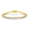 Pulseira de oito fivelas com zircônia incrustada em cobre, 3 garras, 3mm4mm, design exclusivo, best-seller da Amazon, lote de fábrica