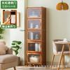 Librero de Bambú Estantería de Piso Simple Estante de Pared Madera Sólida Gabinete de Almacenamiento Multifuncional Sala de Estar Dormitorio Almacenamiento Pequeño