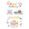 Pegatinas de Pastel de Cumpleaños de Dibujos Animados con Purpurina para Caras y Brazos Lindos de Niños, Pintadas Impermeables, de Larga Duración, Frescas y Sencillas