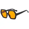 Óculos de sol poligonais 2024 novos, estilo disco, personalidade, óculos de sol quadrados da moda, armação grande, moda de comércio exterior, óculos versáteis
