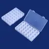Herramientas para Uñas 28 Compartimentos Se Pueden Abrir por Separado Caja de Almacenamiento Caja para Uñas Transparente Caja de Colores para Joyería Caja de Empaque