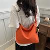 Bolsa dobrável com cordão de cor sólida distinta, estilo japonês e coreano, bolsa transversal simples, bolsa tote artística e moderna