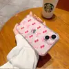 Funda de Cereza Dulce con Lazo Popular en TikTok Adecuada para Apple 18 Pro, Funda Protectora Transparente de Alto Valor Estético para Niñas