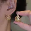 Pendientes de botón de flor de tulipán con pasador de plata 925 para mujer, de alta gama, personalidad, más fáciles de combinar, moda nicho, pendientes de lazo, venta al por mayor