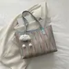 Bolso de Paja Tejida de Gran Capacidad para el Trabajo Diario para Mujeres 2026 Nueva Moda Elegante Bloqueo de Color Bolso de Hombro Bolso Tote de Moda de Este Año