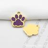 Suministro de fábrica en stock placa de metal para mascotas 10 colores polvo brillante huellas de perro colgante pequeño placa de perro