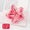 Pinza para el Cabello Transparente de Flor de Plumeria para Verano, Pinza Grande para Cola de Caballo, Accesorio para el Cabello Fresco y Sencillo