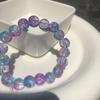 Pulsera de cuentas redondas color durazno alrededor del dedo suave degradado hielo translúcido rosa azul multicolor placa para jugar estudiante mano juego marea