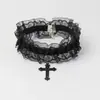 Choker Casual Y2K de Renda Cruz Doce e Cool Elegante Nicho Sexy Acessórios Colar Choker Gótico Anel de Pescoço