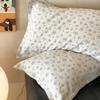 Fronha Jacquard Tingida em Fio de Algodão Floral de Quatro Camadas Amiga da Pele Macia Fronha de Peça Única Bolinhas Casa Atacado