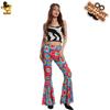 Carnaval Transfronteiriço Adulto Menina Grande Calças Boca de Sino Vintage Hippie Fantasia Hippie Feminina Fantasia de Festa