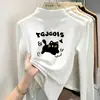 Top casual de manga larga De Rong con cuello semi-alto para niños, capa interior cálida para niñas y bebés, ropa de otoño e invierno
