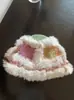 Chapéu de Pescador Colorido de Pelo de Coelho para Mulheres no Outono e Inverno Chapéu de Lã Tricotado à Mão Chapéu Quente de Pelo Mostrando o Rosto Pequeno Chapéu de Pelúcia