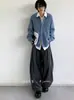 Cárdigan Suéter Abrigo de Punto Japonés Neutro con Solapas Silueta Cityboy Holgada para Hombres y Mujeres Ropa de Abrigo