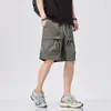 Pantalones cortos de trabajo de seda helada para exteriores para hombre, pantalones cortos deportivos casuales de verano de estilo americano modernos, de secado rápido, finos, holgados, hasta la rodilla