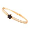 Pulsera de flor de circón con microincrustaciones personalizada transfronteriza CDD para mujer, estilo nicho de lujo ligero europeo y americano, diseño avanzado, mano abierta