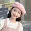 Chapéu de Lã Novo Estilo Primavera/Verão 2026 para Meninas, Estilo Doce com Laço de Strass, Boina Infantil, Chapéu de Pintor da Moda
