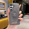 Funda de Cuero con Patrón de León Estampado y Tacto Suave para Teléfono Samsung S23Ultra S24FE Cubierta Protectora Resistente a Caídas