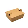 Lancheira de Papel Kraft 1080ml, Caixa de Embalagem Descartável para Viagem sem Dobras, Caixa de Embalagem Personalizada para Viagem, Caixa de Lanche